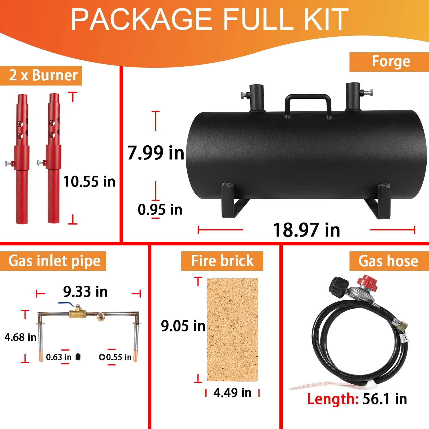 Portable Propane Forge Double Burner for Blacksmithing Knife Making S219