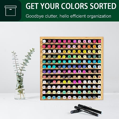 Bamboo Marker Organizer Desktop Storage for 288 Pens and Pencils E96724