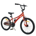 20 Inch Boys Bike, Kids' Bicycles for Kids Ages 7 - 10, Single Speed Boys Bikes with Steel Frame, Adjustable Seat Height, Red