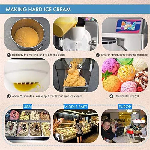 Commercial Hard Ice Cream Machine, Italian Water Ice Machine, Batch Freezer 14L W75511