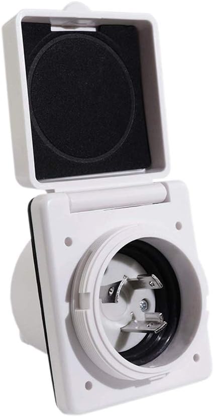 IZTOSS 30A 125V Power Inlet Receptacle RV Power Twist Lock Inlet with 3 Stainless Steel Pins Marine Shore Power Inlet for Camper RV