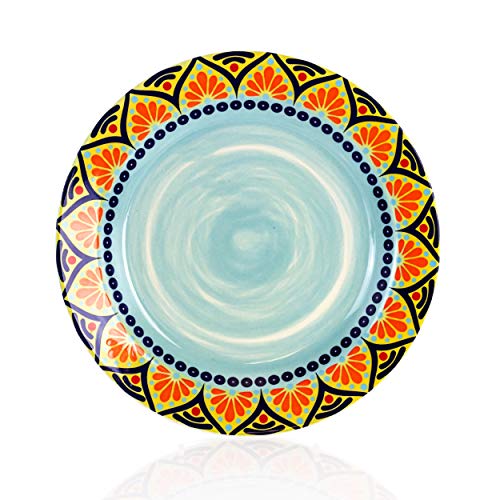 16 Piece Round Stoneware Dinnerware Set, Green D925989