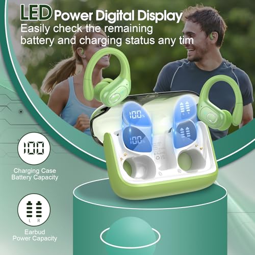 Wireless Earbuds Bluetooth 5.4 with Earhooks, IPX7 Waterproof P475856