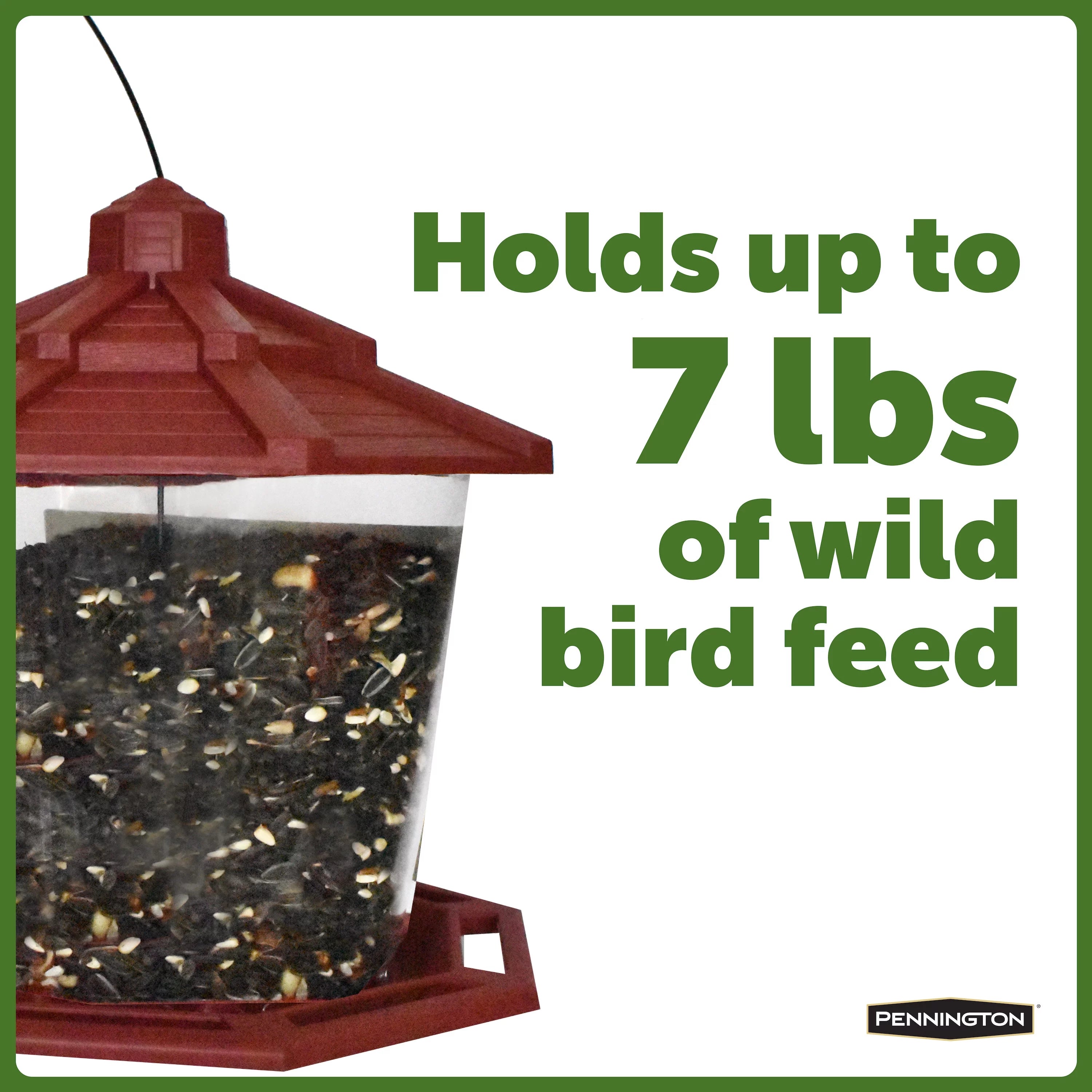 Red Recycled Plastic Wild Bird Hopper Feeder, 7 lb, 2 Pack K418