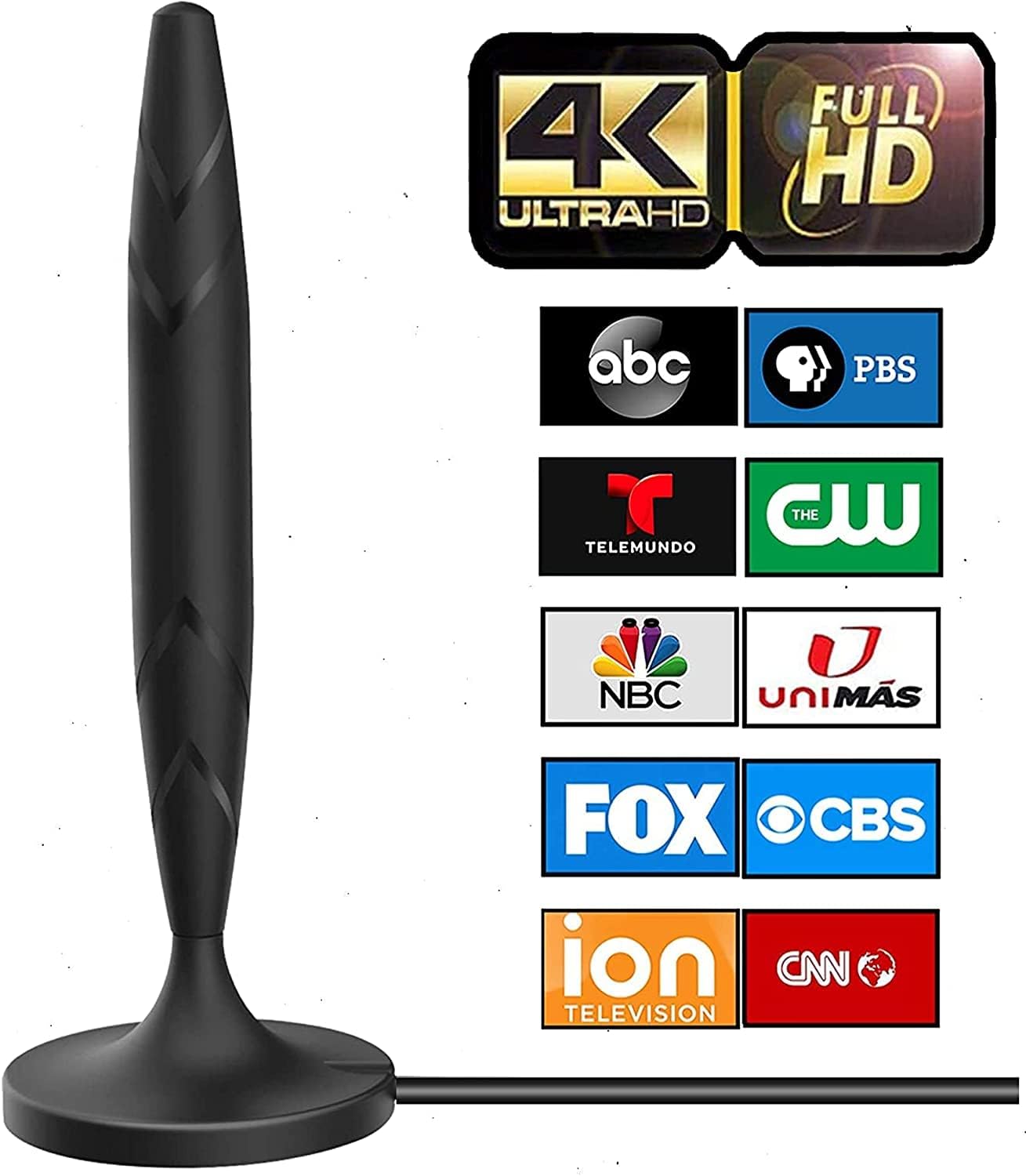 Indoor Outdoor Amplified TV Antenna with 20 ft Coaxial Cable D620630