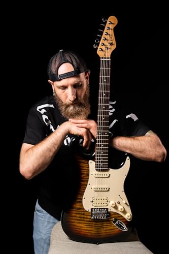 Electric Guitar with Coil-Split, Roasted Maple Neck, HSS Pickups, Beginner Kit with Amp and Bag C21096
