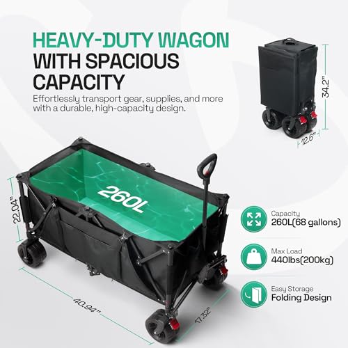 Beach Wagon Wheels for Sand, 12 Inch Air-Filled Tires V915