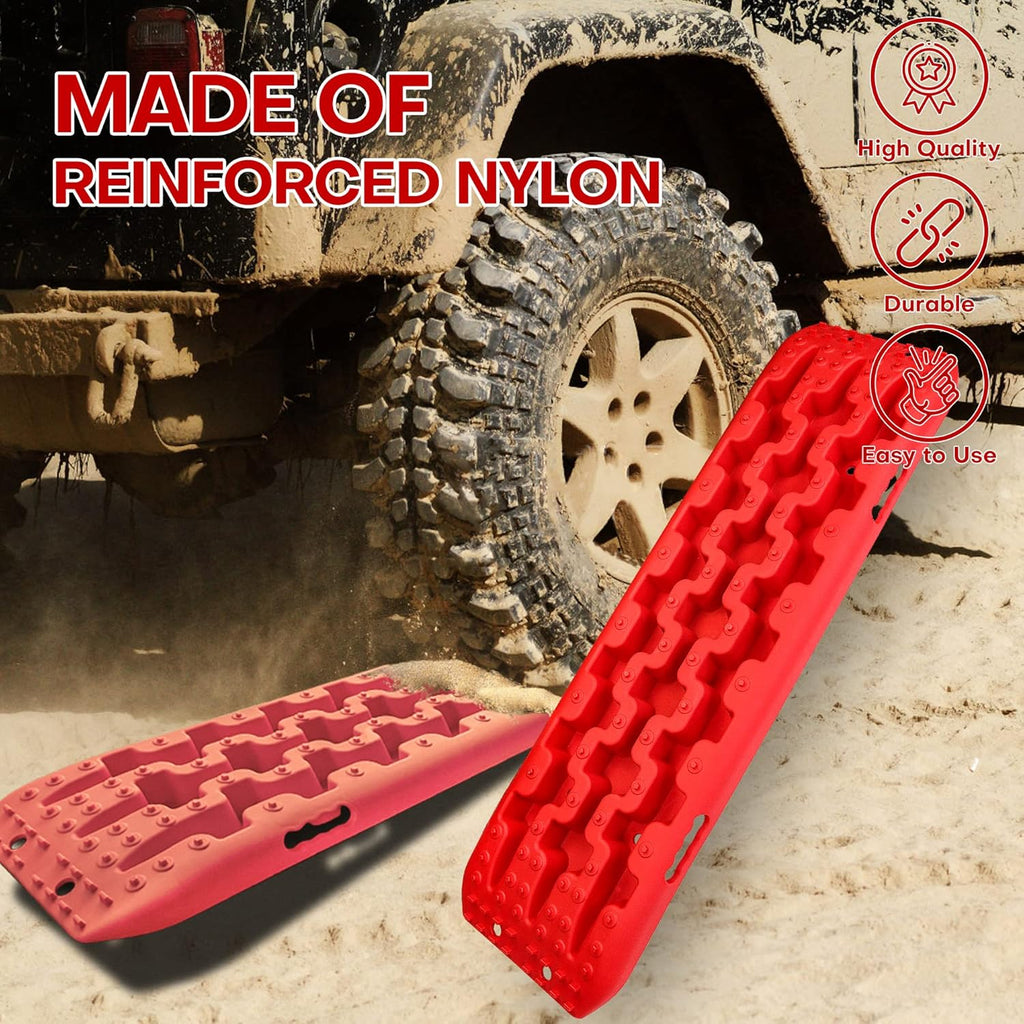 Recovery Traction Tracks 2 Piece, Tire Traction Mats for Off Road Mud Sand Snow V9918
