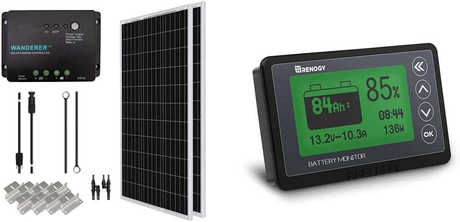 200 Watt 12 Volt Monocrystalline Solar Panel Starter Kit with 30A PWM Charge Controller U66404
