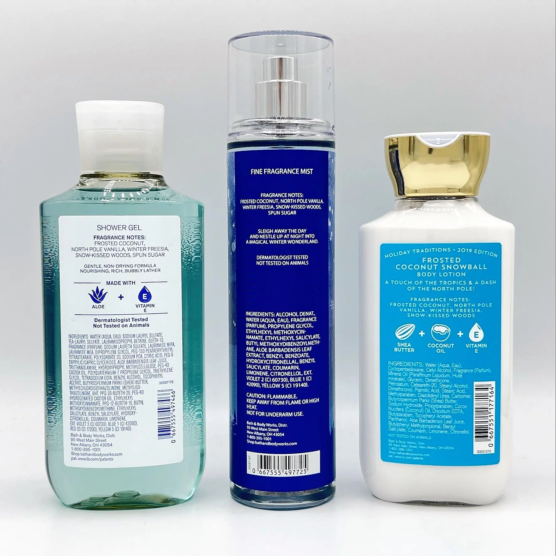 Frosted Coconut Snowball Shower Gel, Body Lotion and Fragrance Mist 3-Piece Set H698