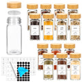 4 oz Glass Spice Jars with Bamboo Lids,24 Pack Empty Square Seasoning Bottles with 160 Spice Labels and Funnel,120ml Glass Spice Containers for Kitchen Storage