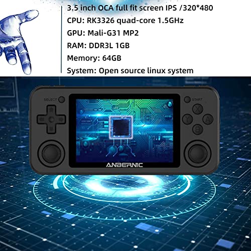 Handheld Game Console, 3.5 Inch IPS Screen, 64GB Storage Y62402