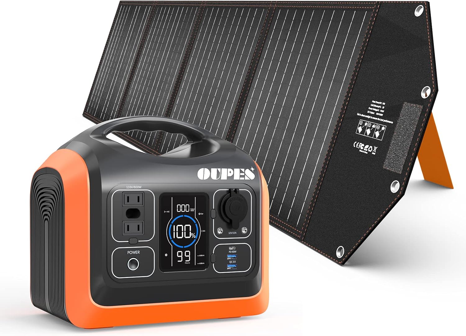 Portable Power Station 1200W, 992Wh Solar Generator with LiFePO4 Battery, 3 AC Outlets for Camping and Home Use P460696