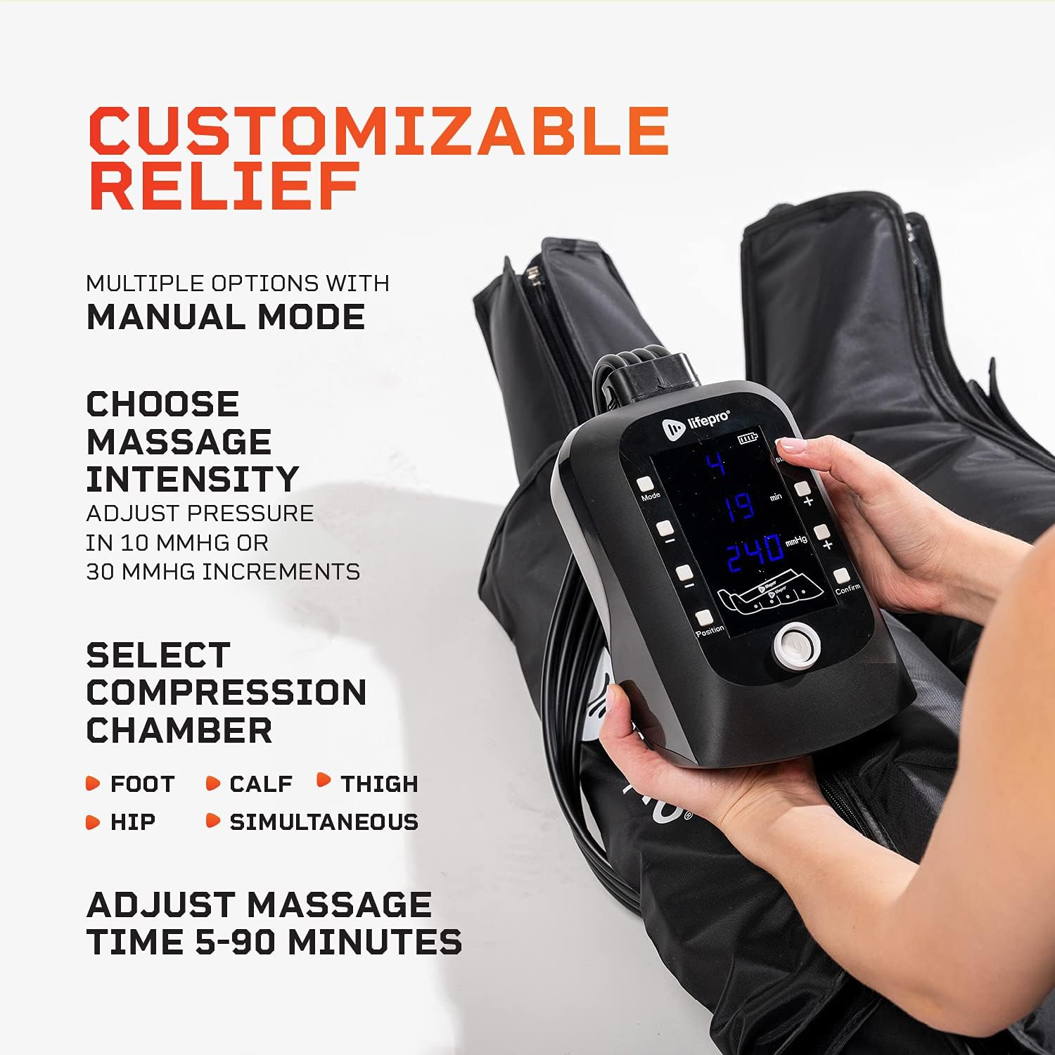 Sequential Compression Device for Foot Leg Hip Thigh Calf Massager F1442