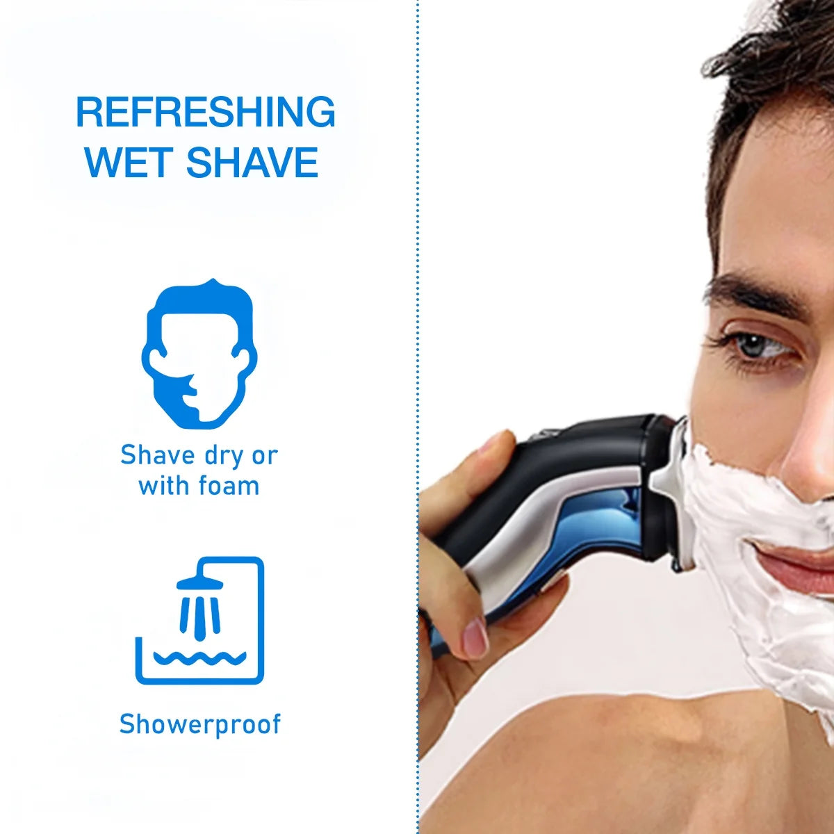 Electric Razor for Men, IPX7 Waterproof Wet and Dry Shaver with Beard Trimmer A275