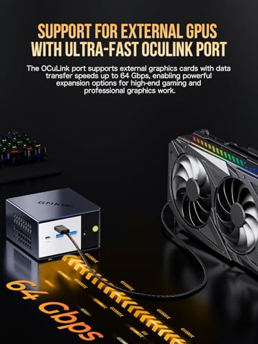Gaming Mini PC Ryzen 7 32GB RAM 1TB SSD Dual 2.5GbE LAN Triple 4K Display X40708