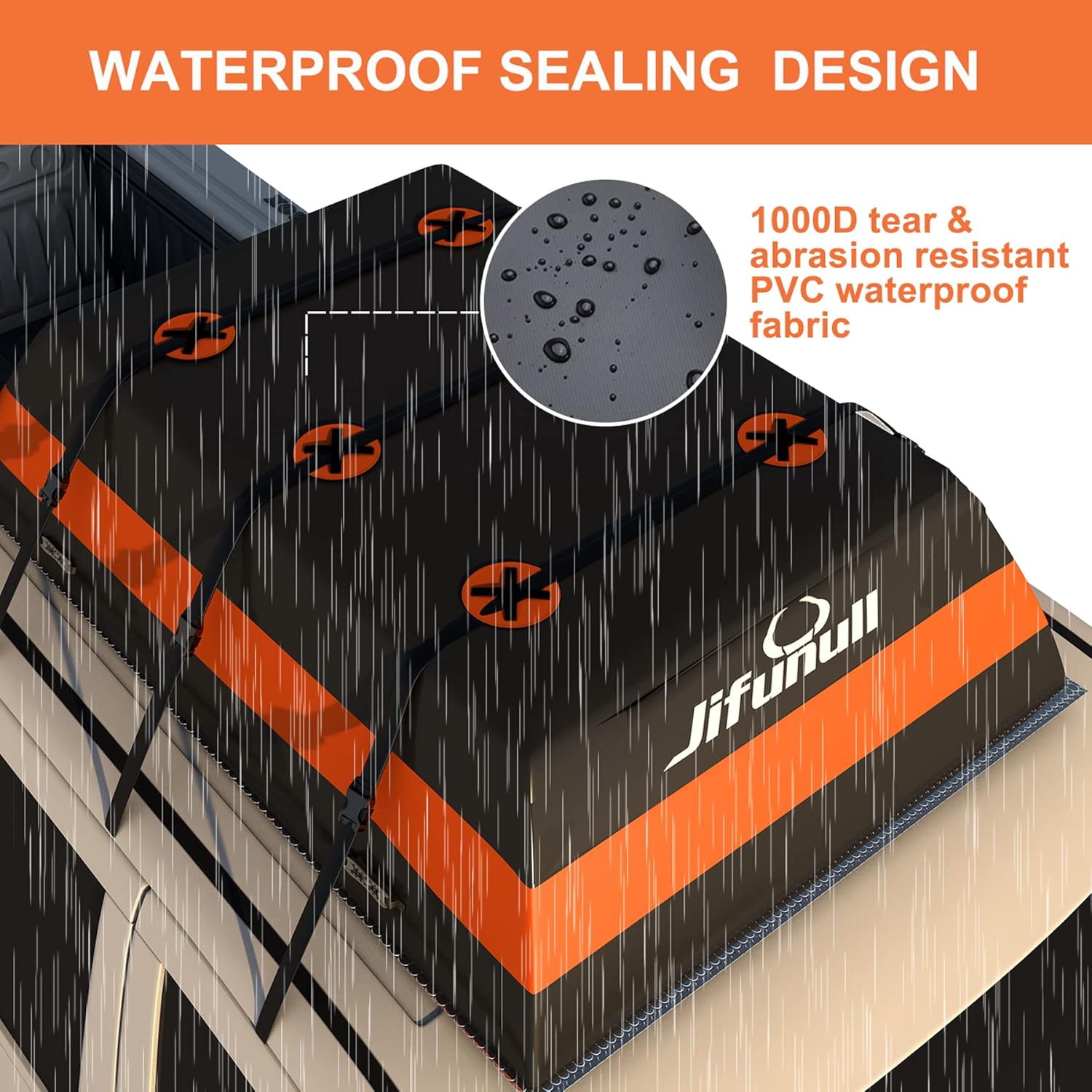 Rooftop Cargo Carrier Bag 21 Cubic Feet, Waterproof Soft-Shell Roof Rack with Anti-Slip Mat M640