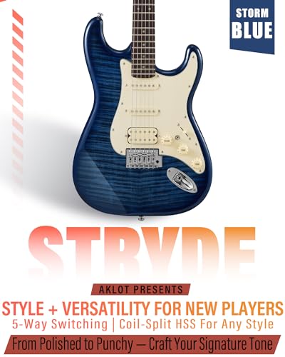 Electric Guitar with Coil-Split, Roasted Maple Neck, HSS Pickups, Beginner Kit with Amp and Bag C21096