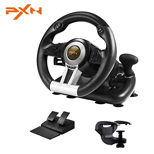 Xbox Steering Wheel 180° PC Gaming Racing Wheel with Linear Pedals and Paddles R493312