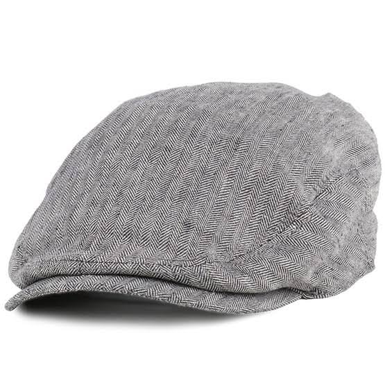 Stetson Herringbone Linen Ivy Cap: Size: M Gray