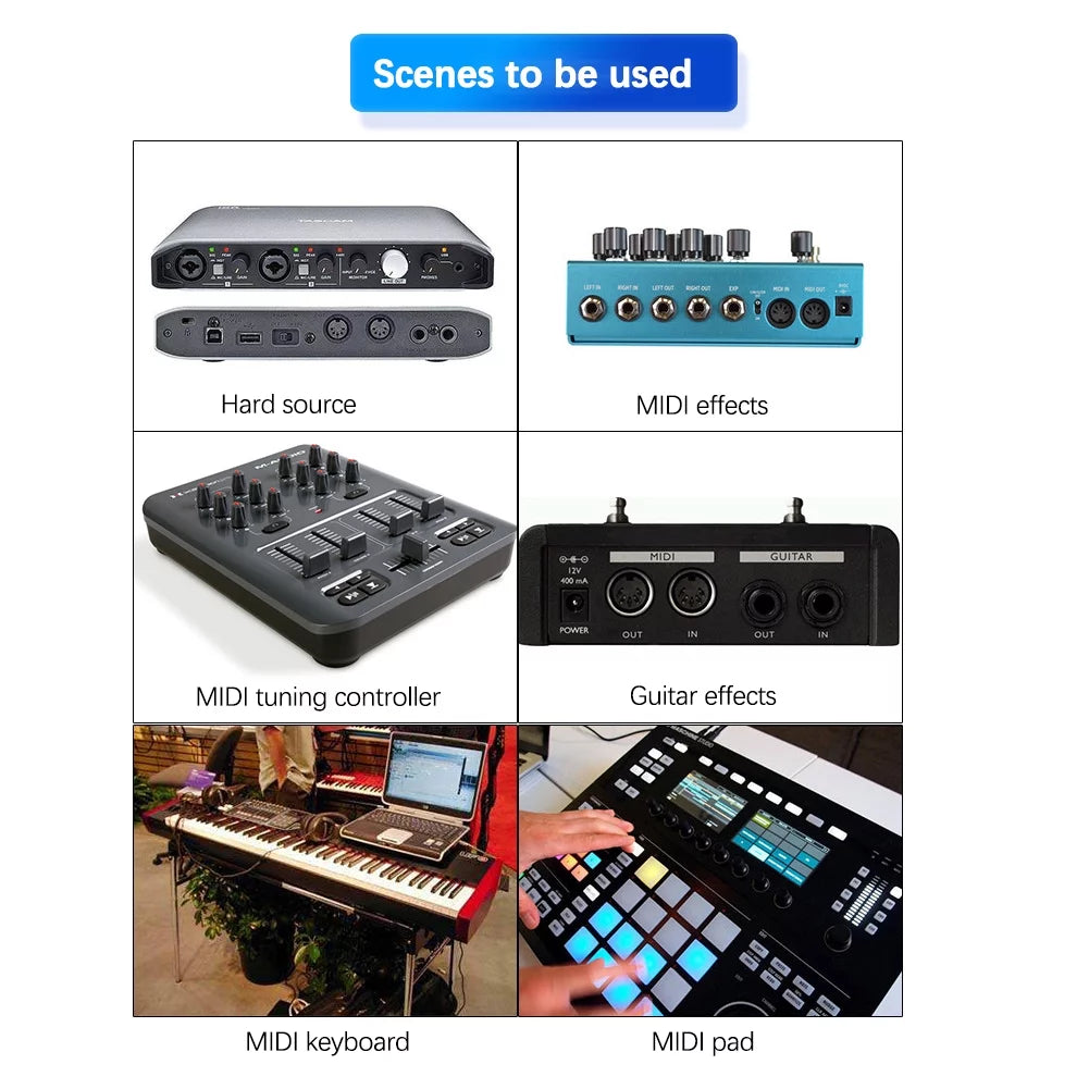 USB to MIDI Host Guitar Effector Interface D7204