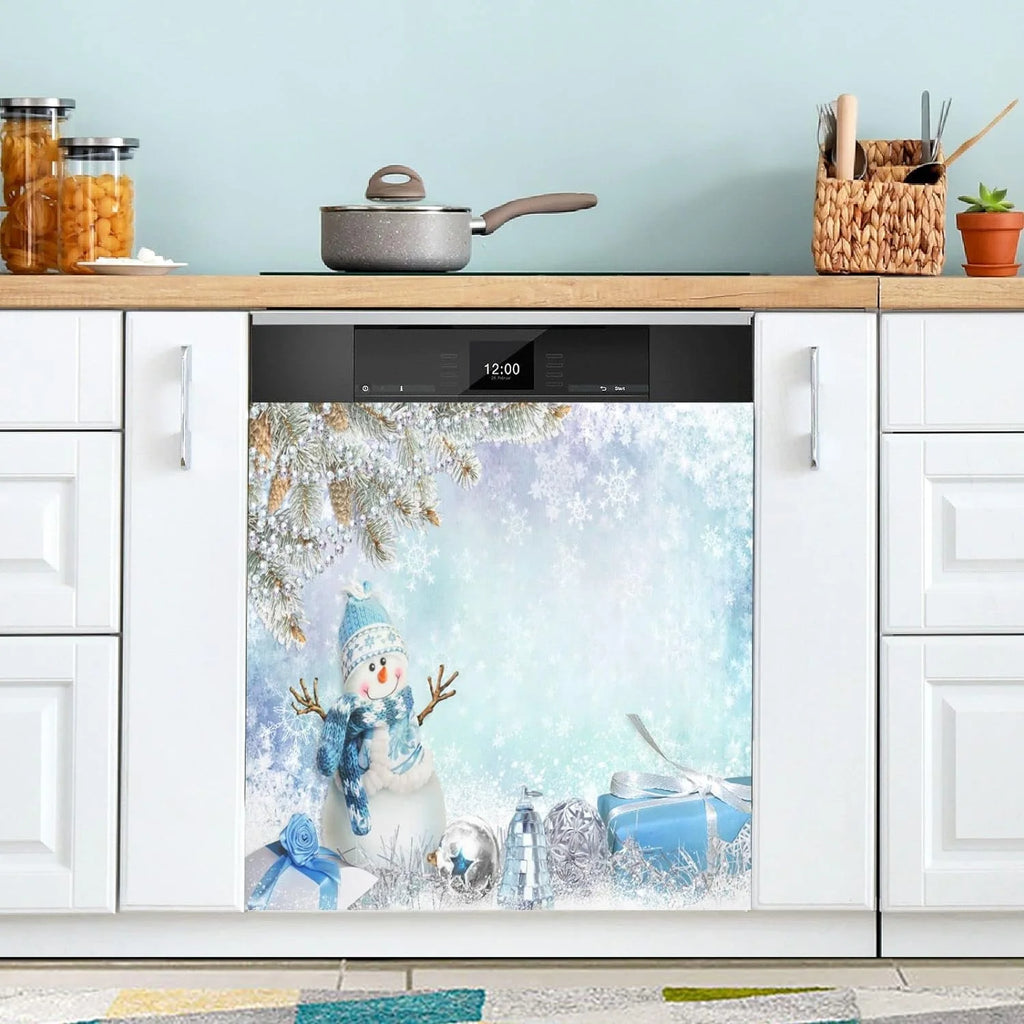 Christmas Snowman Dishwasher Magnet Cover 23x26 Inch Farmhouse Kitchen Decal E300