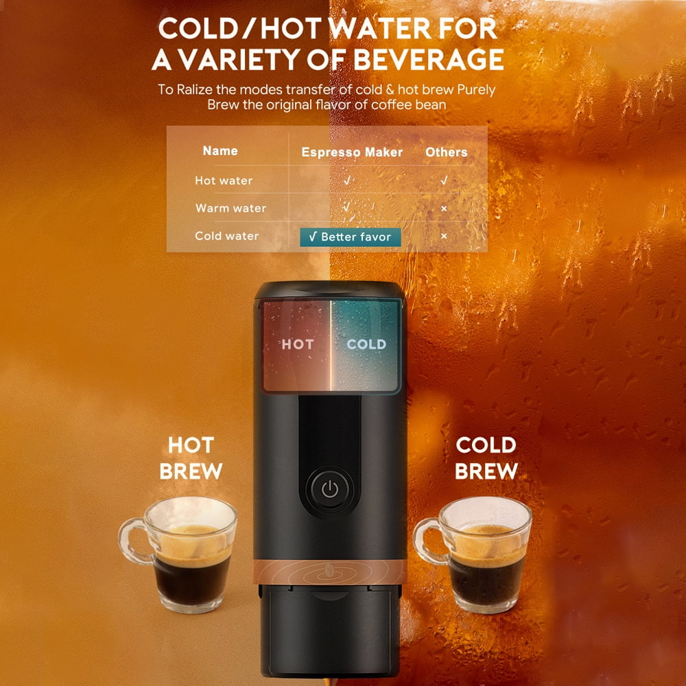 Portable Espresso Machine 9 Bar Pressure Rechargeable Travel Coffee Maker E218463