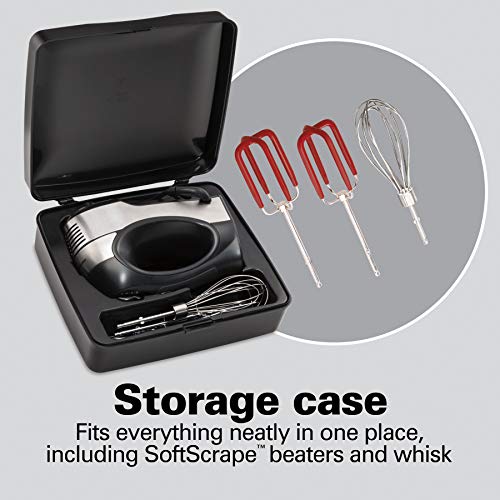 6 Speed Hand Mixer with Storage Case and Bowl Rest, Stainless Steel I933