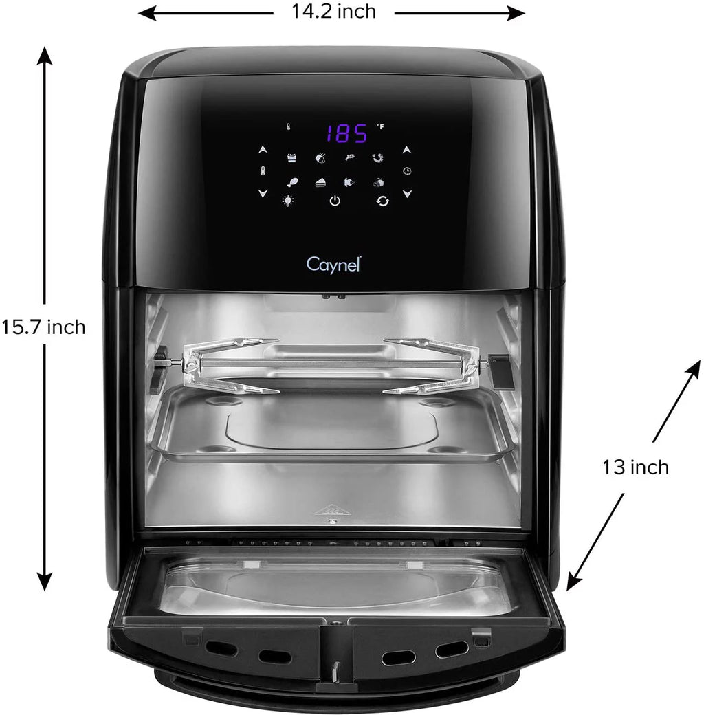 Digital Air Fryer Oven 12.7 Qt, Rotisserie, Dehydrator, Black Q182611