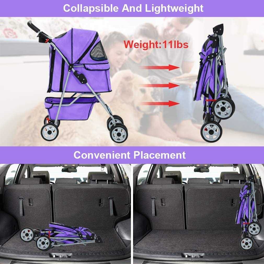 Pet Stroller Cat Dog Travel Folding Carrier S467