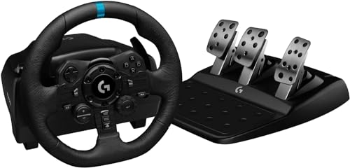 Racing Wheel and Pedals with Force Feedback, Gaming Steering Wheel for PS5, PS4, PC, Mac, Black W946