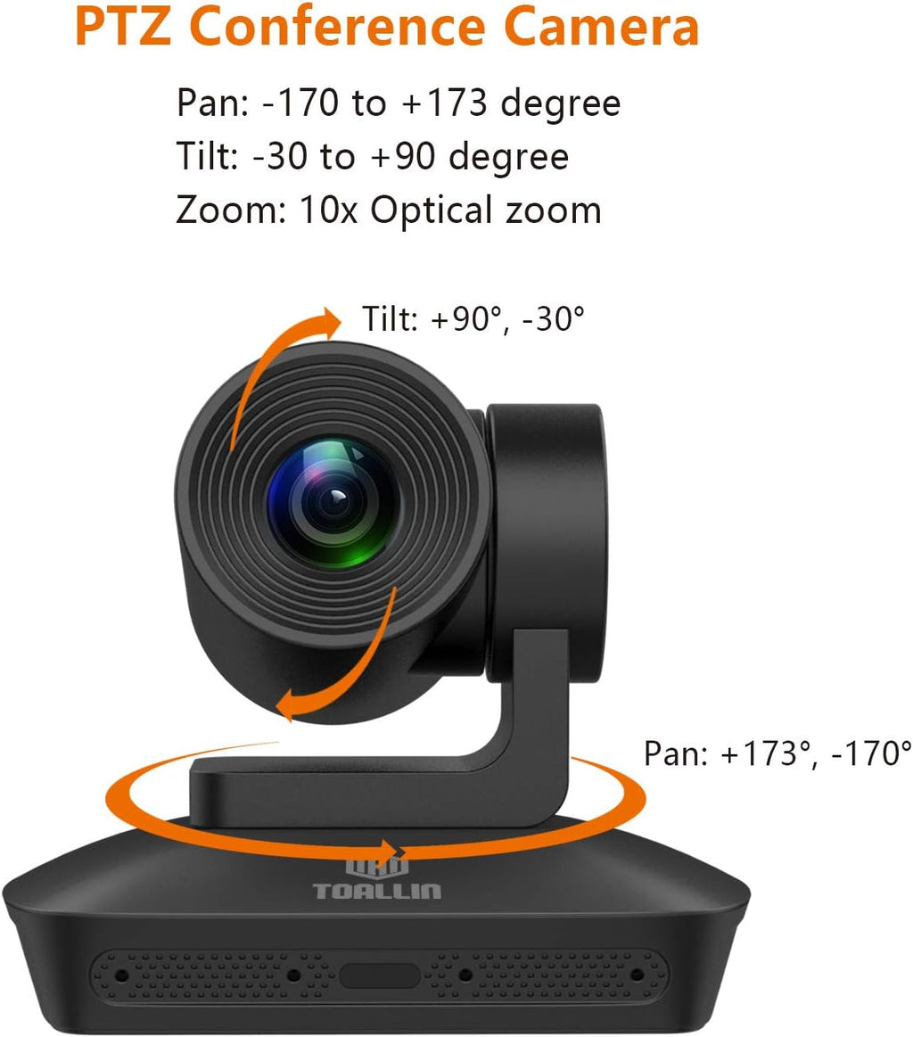 HD 1080P PTZ Conference Camera with 4 Microphones Array, 10X Optical Zoom, Voice Tracking L1459