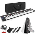 Pyle Electric Keyboard Piano 88 Keys - Portable Foldable Digital Piano Keyboard With Bluetooth, 128 Rhythms/Tones,Semi weighted keys, Sustain Pedal, Piano Bag - for Beginners, Kids,Adult -PKBRD8100