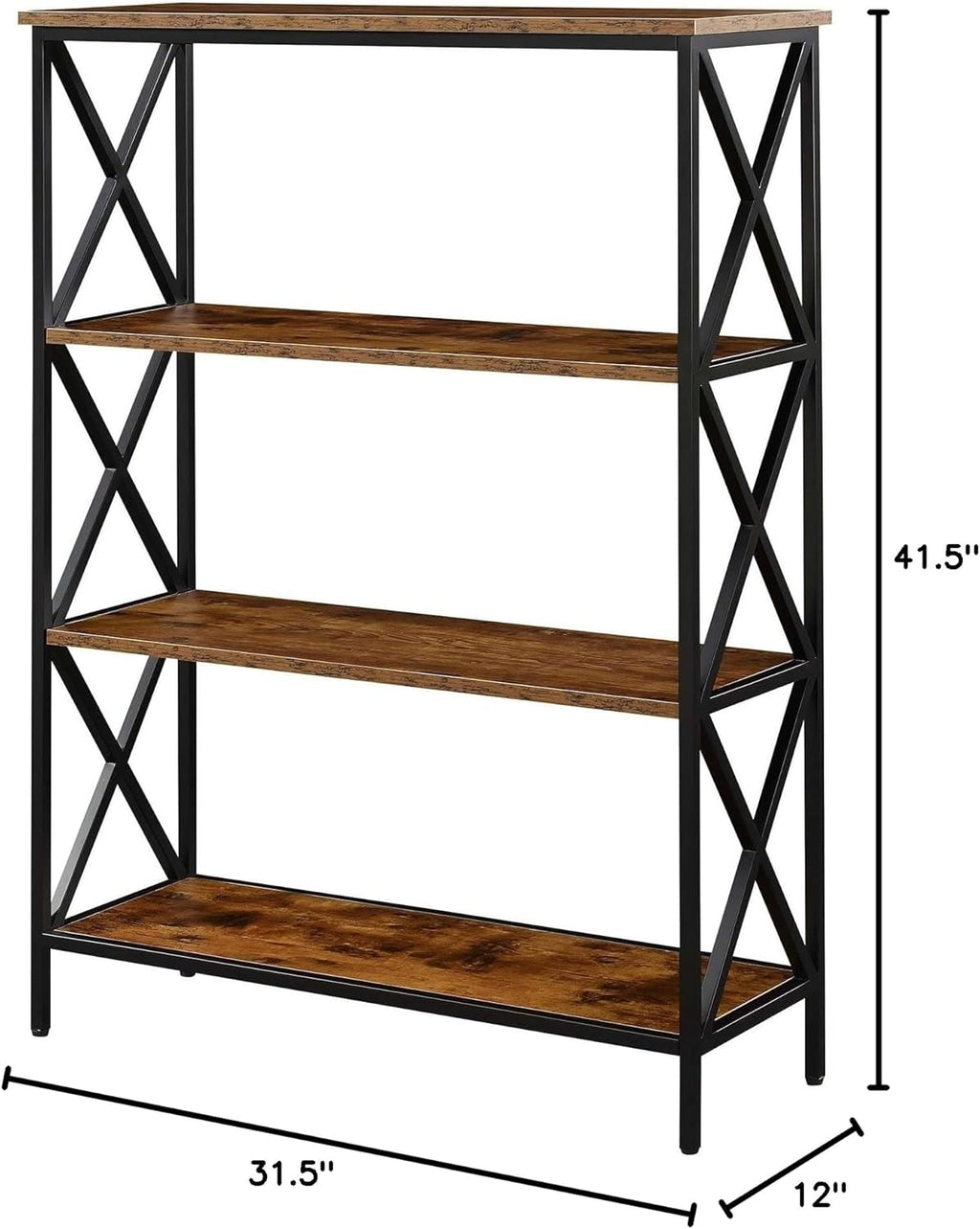 4 Tier Bookcase with Open Shelves Z237