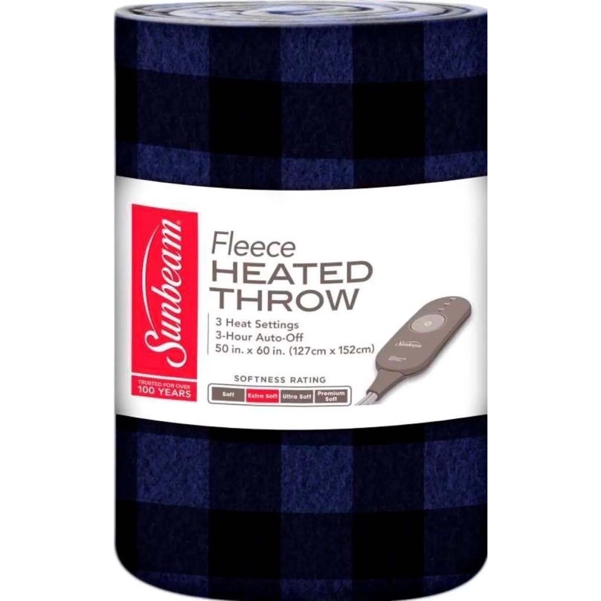 Heated Plaid Throw Blanket 60" x 50" A855