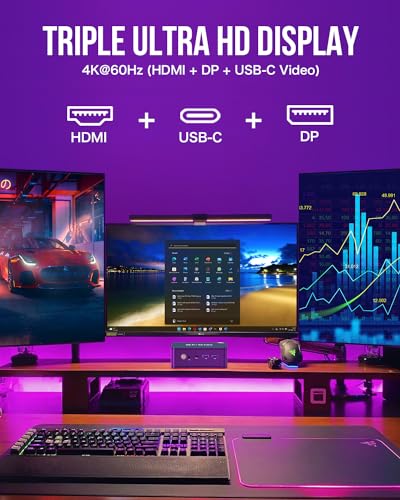 Gaming Mini PC Ryzen 7 32GB RAM 1TB SSD Dual 2.5GbE LAN Triple 4K Display X40708
