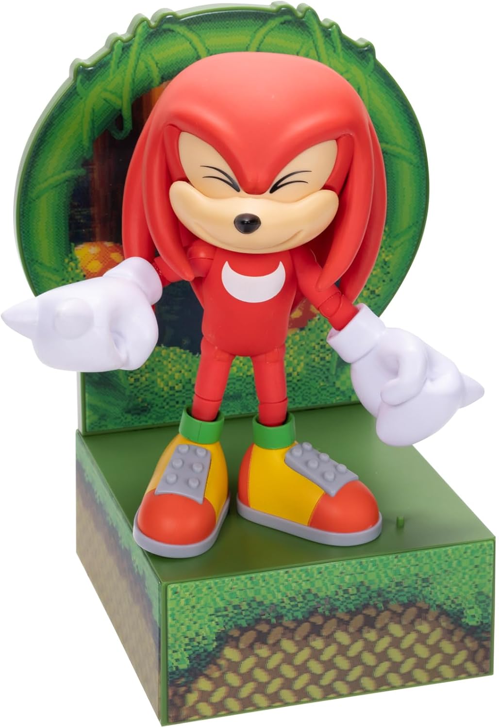 Knuckles Action Figure with Customizable Face Expressions and Holographic Display Base V879098