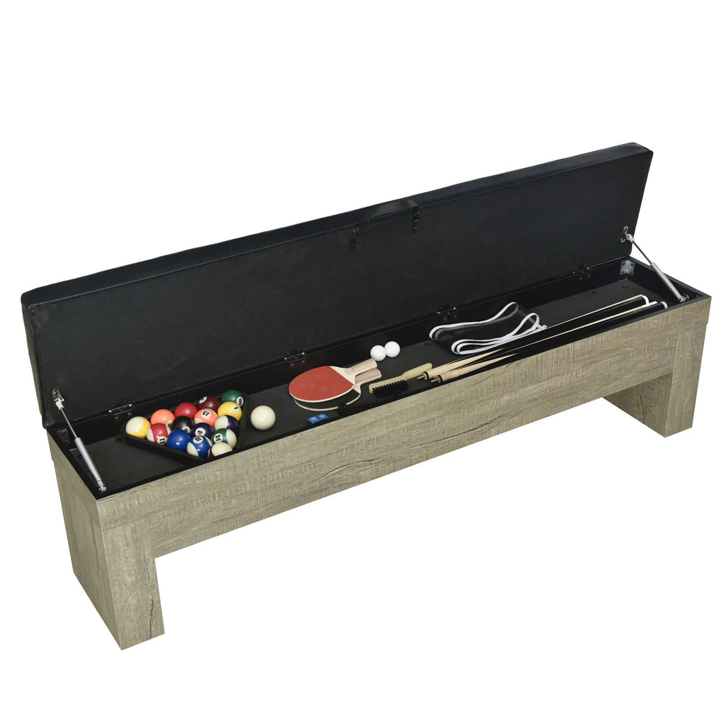 7-ft Pool Table Combo Set with Benches, Rustic Gray G46451