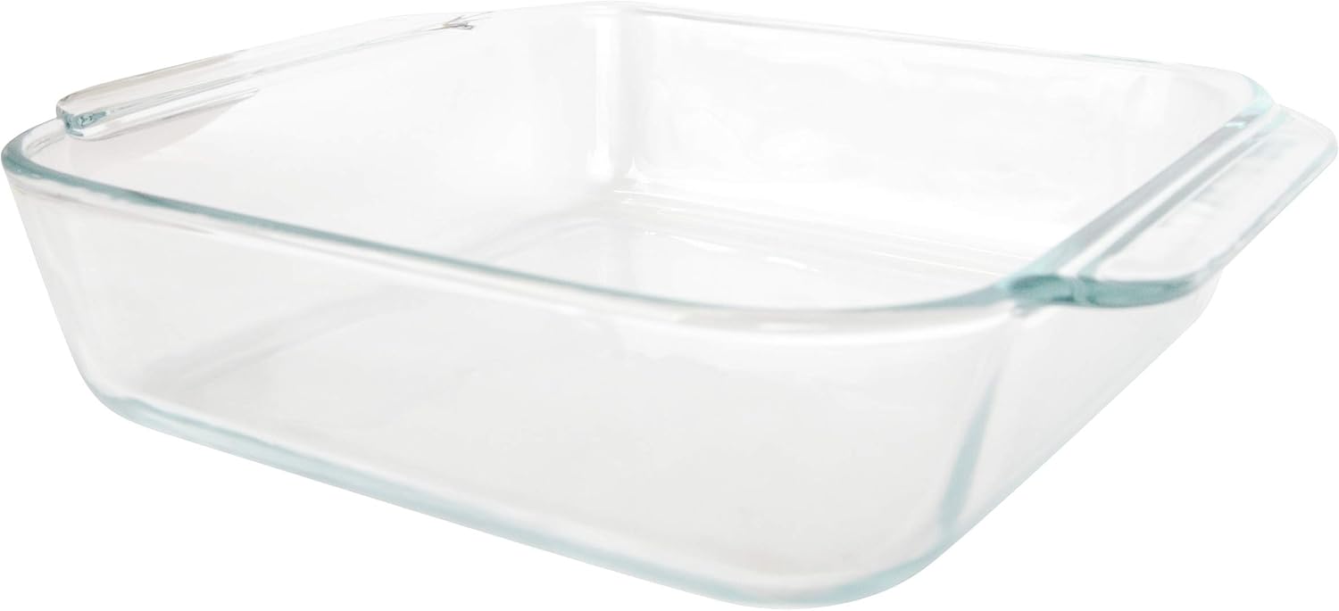 2-Pack Square Glass Baking Dishes with Blue Lids U606