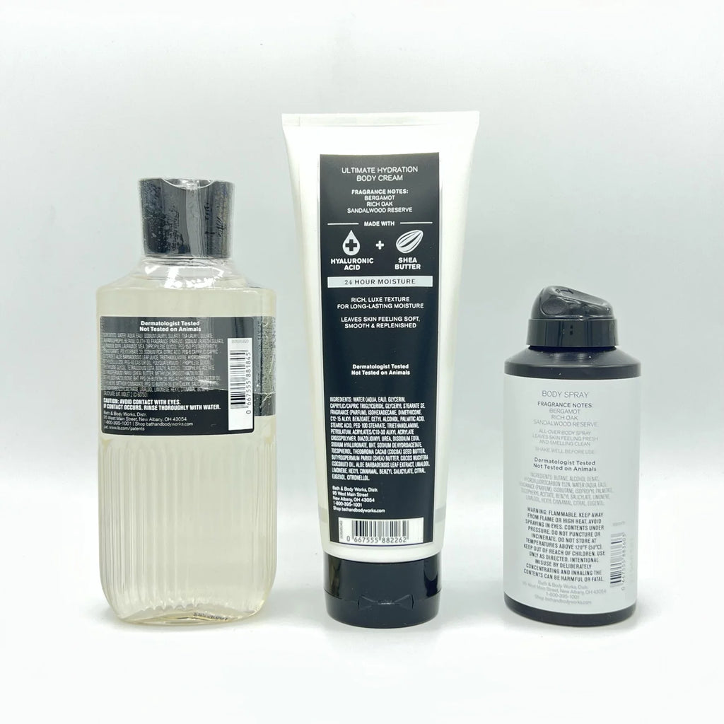 Men's 10oz Body Wash, 8oz Body Cream & 3.7oz Body Spray 3-Piece Bundle U578525