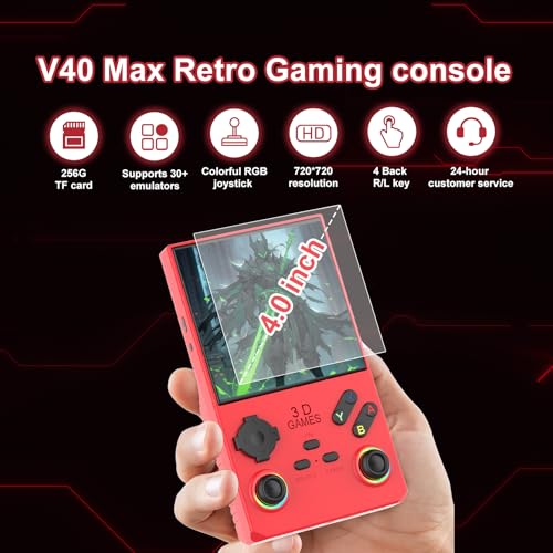 Handheld Game Console 4.0 Inch IPS Screen Retro Portable Arcade Y95927