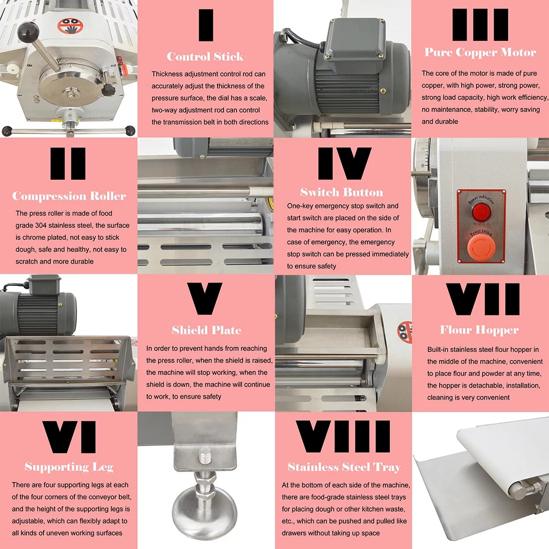Commercial Dough Sheeter Electric Table Top Folding Pastry Machine M664