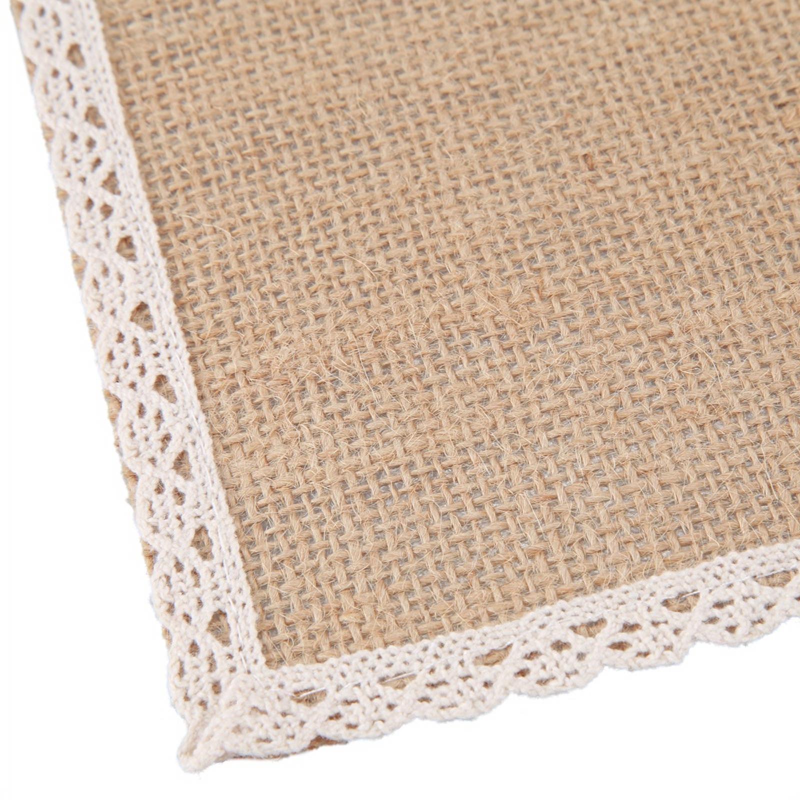 Linen Table Mat Lace Placemat Set Natural Woven B526802