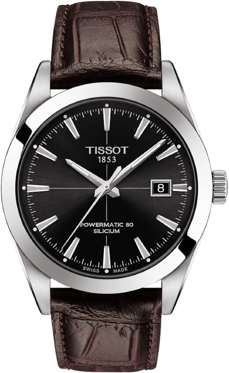 Tissot mens Gentleman Auto Stainless Steel Dress Watch Brown T1274071605101