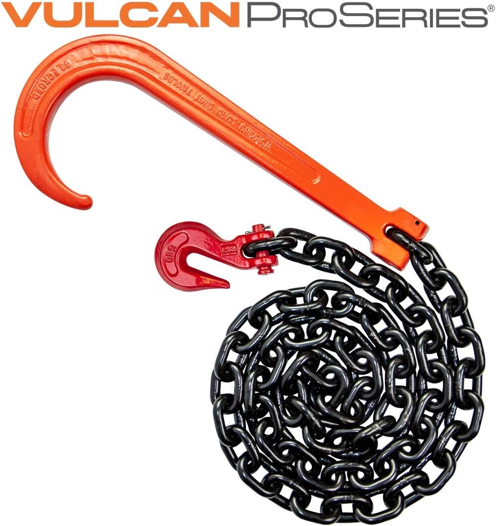 Alloy Tow Chain with Forged Long J Hook, 3/8 Inch x 6 Foot A761
