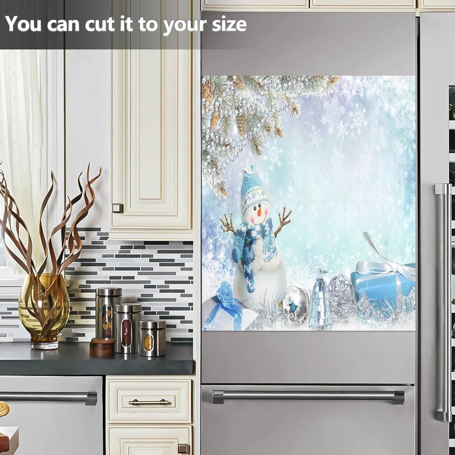 Christmas Snowman Dishwasher Magnet Cover 23x26 Inch Farmhouse Kitchen Decal E300