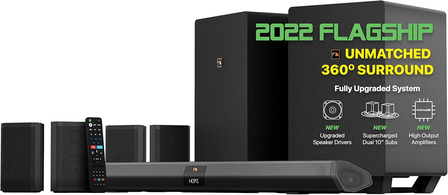 7.1.4 Channel 600W Soundbar with Wireless Subwoofer and Rear Speakers Y8656