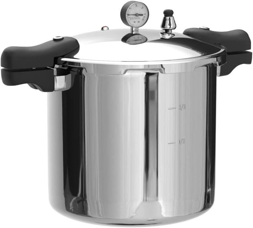 23 Quart Pressure Canner & Cooker, Induction Compatible, Aluminum & Stainless Steel E184