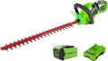 Greenworks 40V 24" Cordless Hedge Trimmer (1" Cutting Capacity), 2.0Ah USB Battery and Charger Included