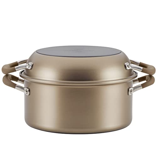 Anolon Advanced Home Hard-Anodized Nonstick Two Step Meal Set (5 Qt. Dutch Oven & 10" Everything Pan Lid, Bronze)